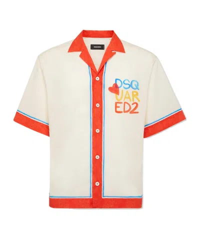 Dsquared2 Printed Shirt In White