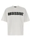 Dsquared2 Solid Color Cool Fit Crew-neck T-shirt With Printed Logo In White