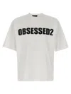 Dsquared2 Solid Color Cool Fit Crew-neck T-shirt With Printed Logo In White