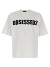Dsquared2 Solid Color Cool Fit Crew-neck T-shirt With Printed Logo In White
