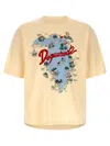 Dsquared2 White Crewneck Printed T-shirt In Yellow