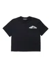 Dsquared2 T-shirt Cropped In Jersey Con Taschino In Black