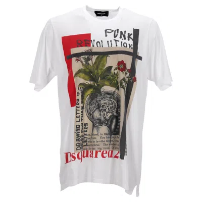 Dsquared2 Printed T-shirt In White Cotton