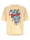 Dsquared2 White Crewneck Printed T-shirt In Brown