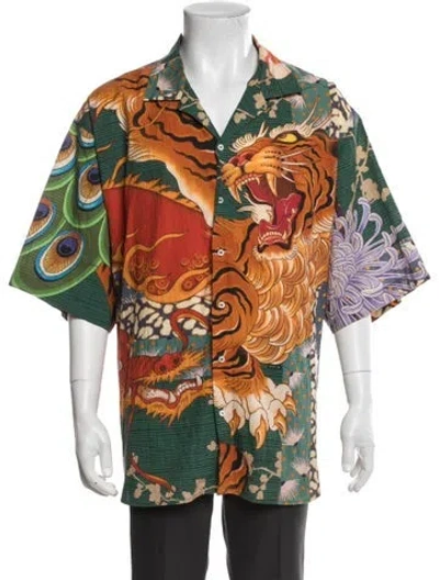 Pre-owned Dsquared2 Printed Three-quarter Sleeve Shirt In Green