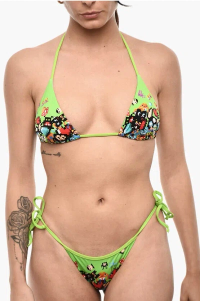 Dsquared2 Printed Triangle Bikini Top