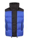 Dsquared2 Puffed Vest With Contrasting Panels And High Collar In Blue