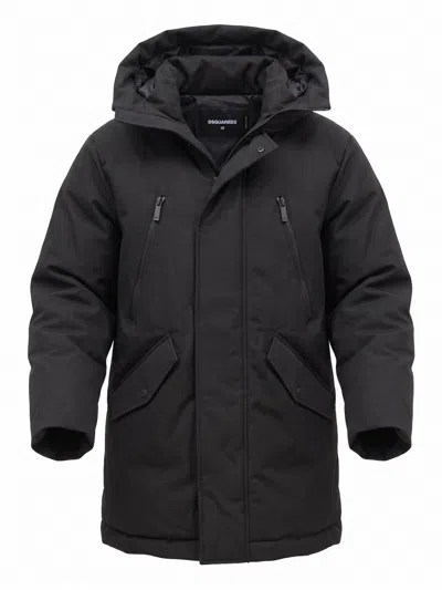 Dsquared2 Puffer Coat In Black