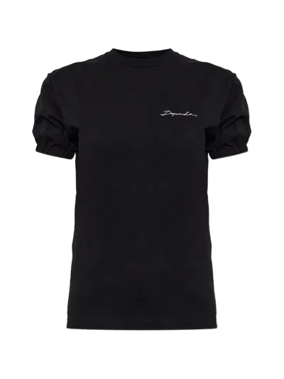 Dsquared2 Puff-sleeve T-shirt In Black