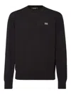 Dsquared2 Classic Black Crew-neck Sweater With Ribbed Cuffs