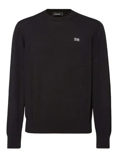 DSQUARED2 SUÉTER CUELLO REDONDO - NEGRO