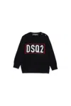 Dsquared2 Merino Wool Pullover With Logo Dsq2 In Black