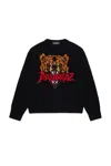 Dsquared2 Pullover In Misto Lana Con Grafica Bear In Black