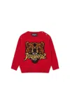 Dsquared2 Pullover In Misto Lana Con Grafica Bear In Red