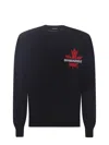 Dsquared2 Black Crewneck Jumper With Logo In Black