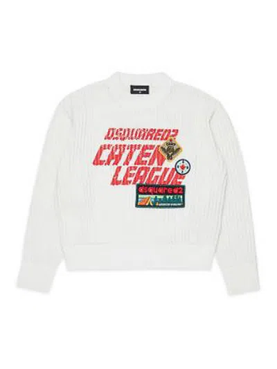 Dsquared2 Pullover With Applications In White