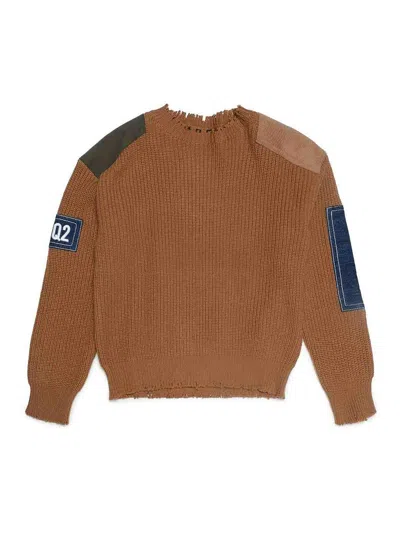 Dsquared2 Kids' Suéter Cuello Redondo - Beis In Brown