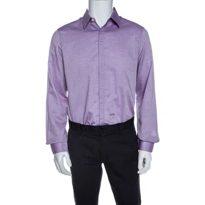 Dsquared2 Purple Chambray Cotton Button Front Shirt