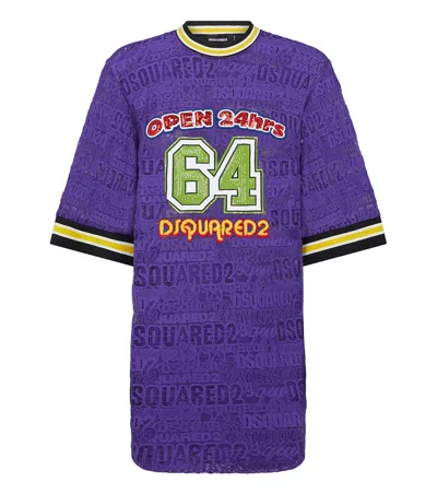 Dsquared2 Purple Graphic Crew Neck T-shirt