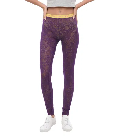 DSQUARED2 WOMEN PURPLE LACE SOLID ACTIVEWEAR