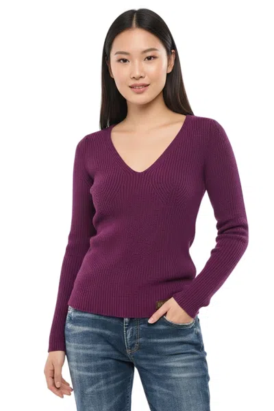 Dsquared2 Purple Solid V Neck Sweater