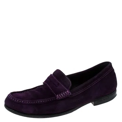 Dsquared2 Purple Suede Penny Loafers In Black