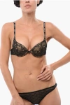 Dsquared2 Push-up Lace Bra With Logoed Shoulder Straps In Black