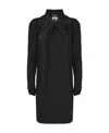 Dsquared2 Pussy-bow Silk Mini Dress In Black