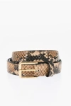 Dsquared2 Python Effect Leather Belt With Golden Buckle 25mm