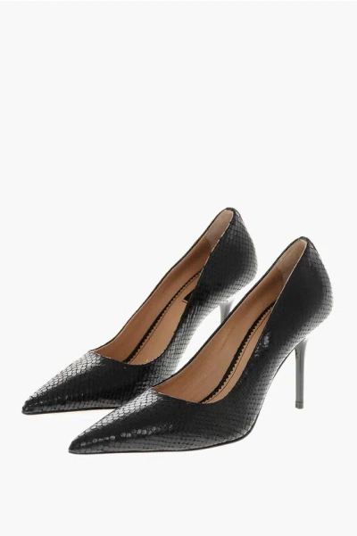 Dsquared2 Python Printed Leather Pumps With Stiletto Heel 9cm In Black