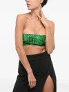 Dsquared2 Python-effect Leather Top In Green