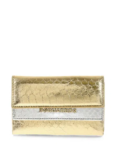 Dsquared2 Python-effect Wallet In Gold