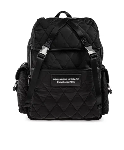 Dsquared2 Quilted Backpack In Black