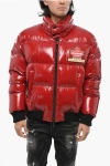 Dsquared2 Quilted Bomber Down Jacket With Extractable Hood In Red