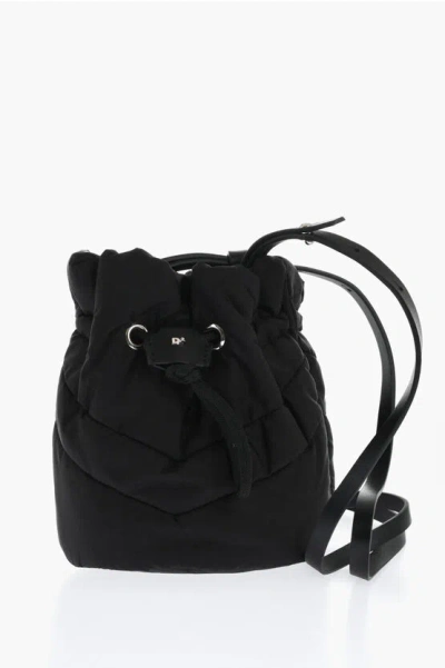 Dsquared2 Quilted Bucket Bag With Drawstring In Black