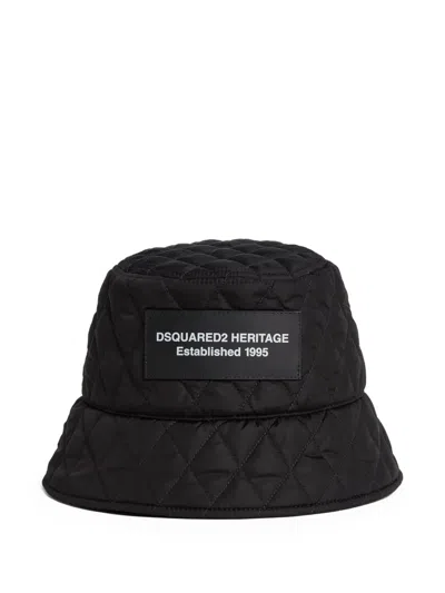Dsquared2 Gesteppter Fischerhut In Black