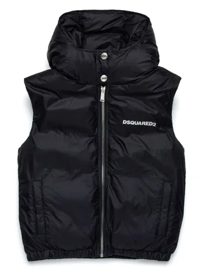 Dsquared2 Kids' Quilted Gilet In Black