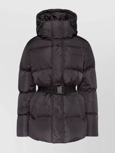 DSQUARED2 QUILTED HOODED COAT BELTED WAIST