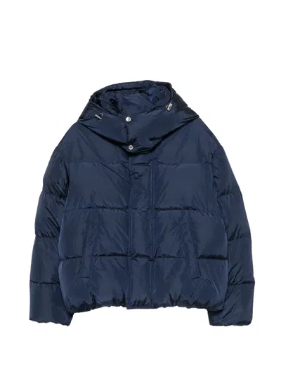 Dsquared2 Quilted Hooded Jacket In Blue