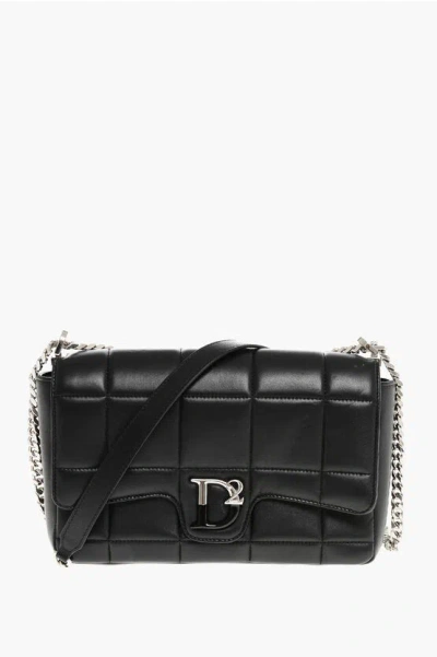Dsquared2 Quilted Leather Crossbody Bag With Front Logo