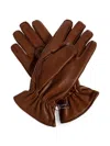 Dsquared2 Quilted Leather Gloves In Brown