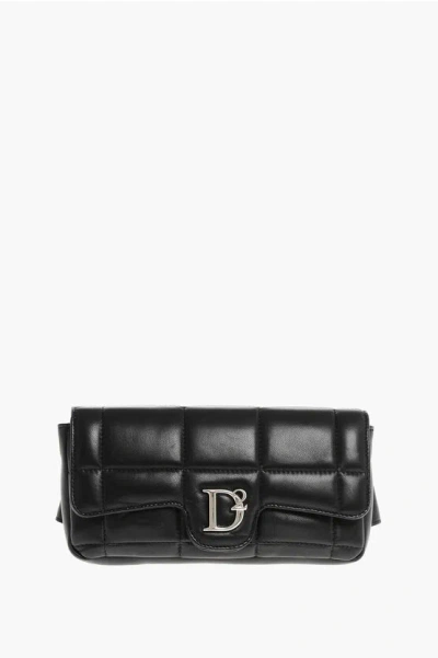 Dsquared2 Quilted Leather Pouch With Snap Button