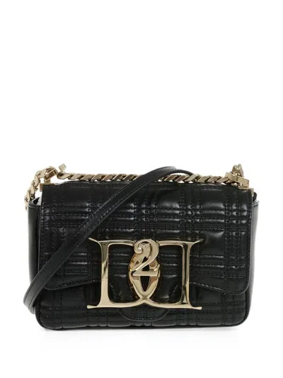Dsquared2 Quilted Leather Shoulder Bag In Black