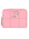 Dsquared2 Quilted Leather Wallet In Pink