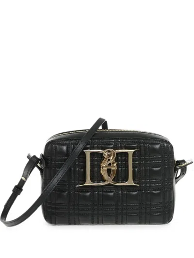 Dsquared2 Quilted Logo-buckle Crossbody Bag In Black