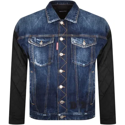 Dsquared2 Quilted Mix Jacket Blue