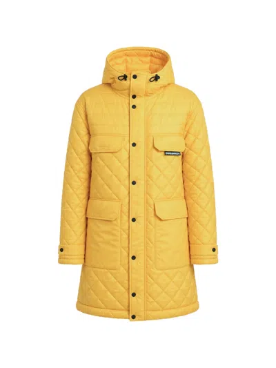 Dsquared2 Quilted Padded Coat In Yellow