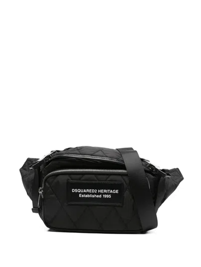 Dsquared2 Quilted-pattern Belt Bag In Black
