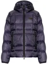 Dsquared2 Quilted Puff Coat With Hood And Relaxed Fit In Blue