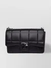 Dsquared2 Logo-plaque Quilted Shoulder Bag Woman Cross-body Bag Black Size - Leather